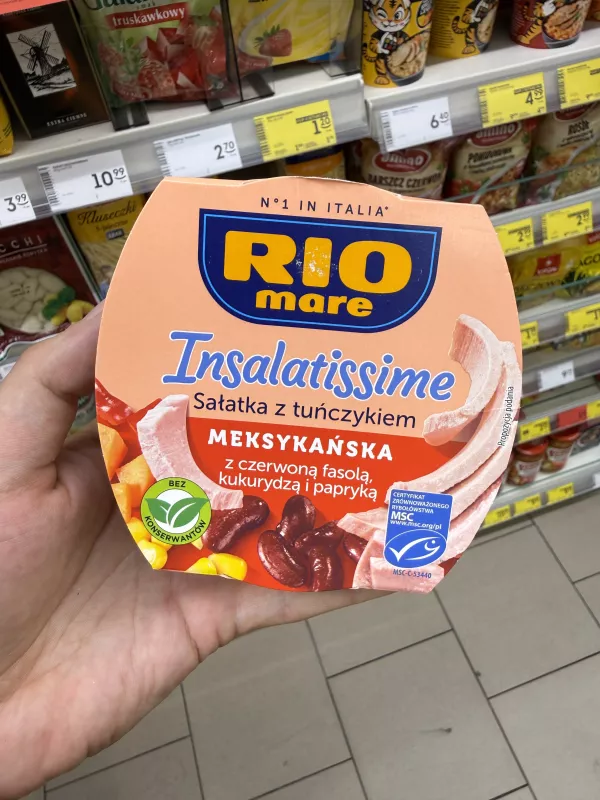 Rio Mare Insalatissime Sałatka z tuńczykiem Meksykańska z czerwoną fasolą, kukurydzą i papryką | 160g