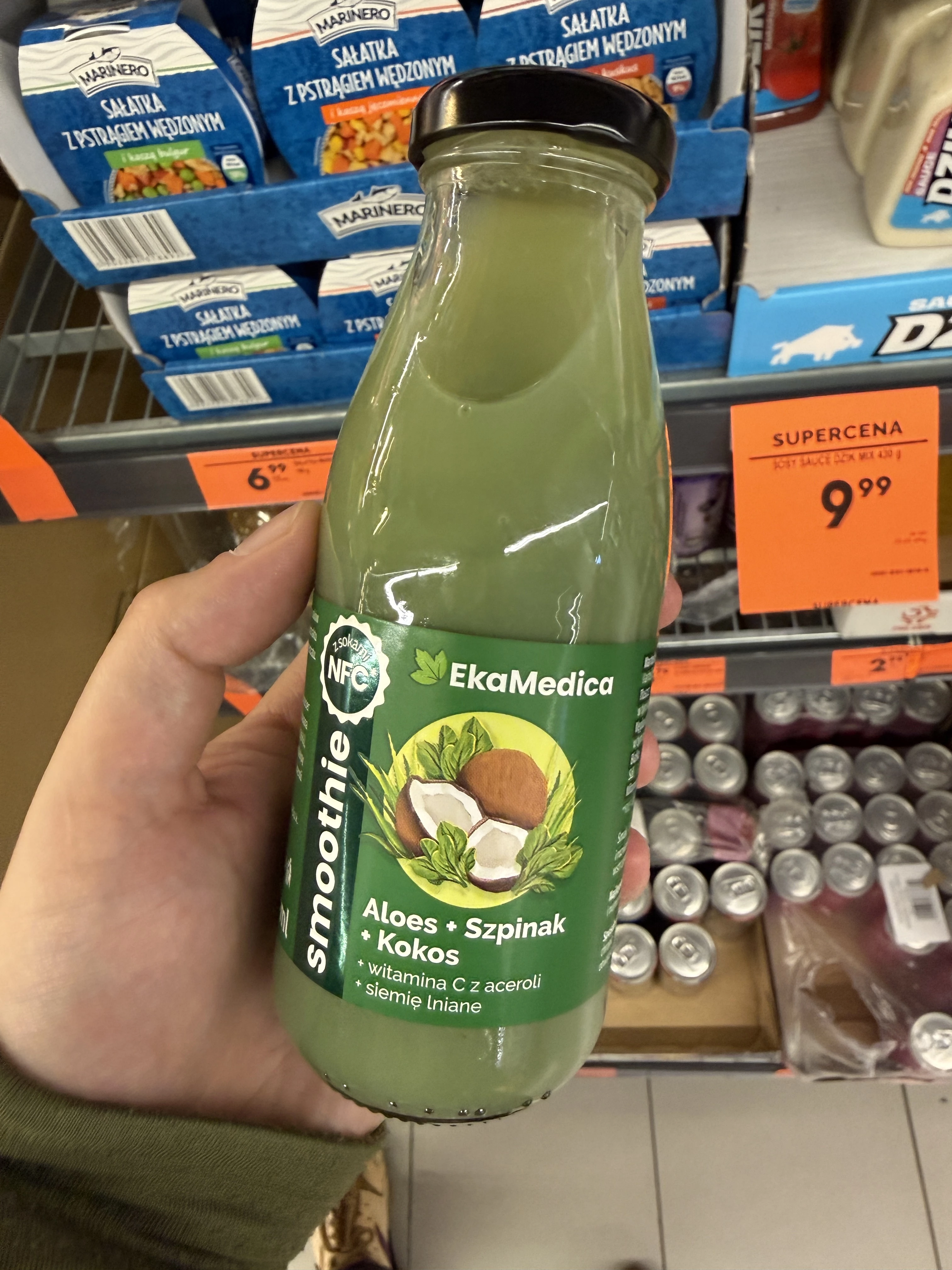 EkaMedica Smoothie Aloes + Szpinak + Kokos | 250ml