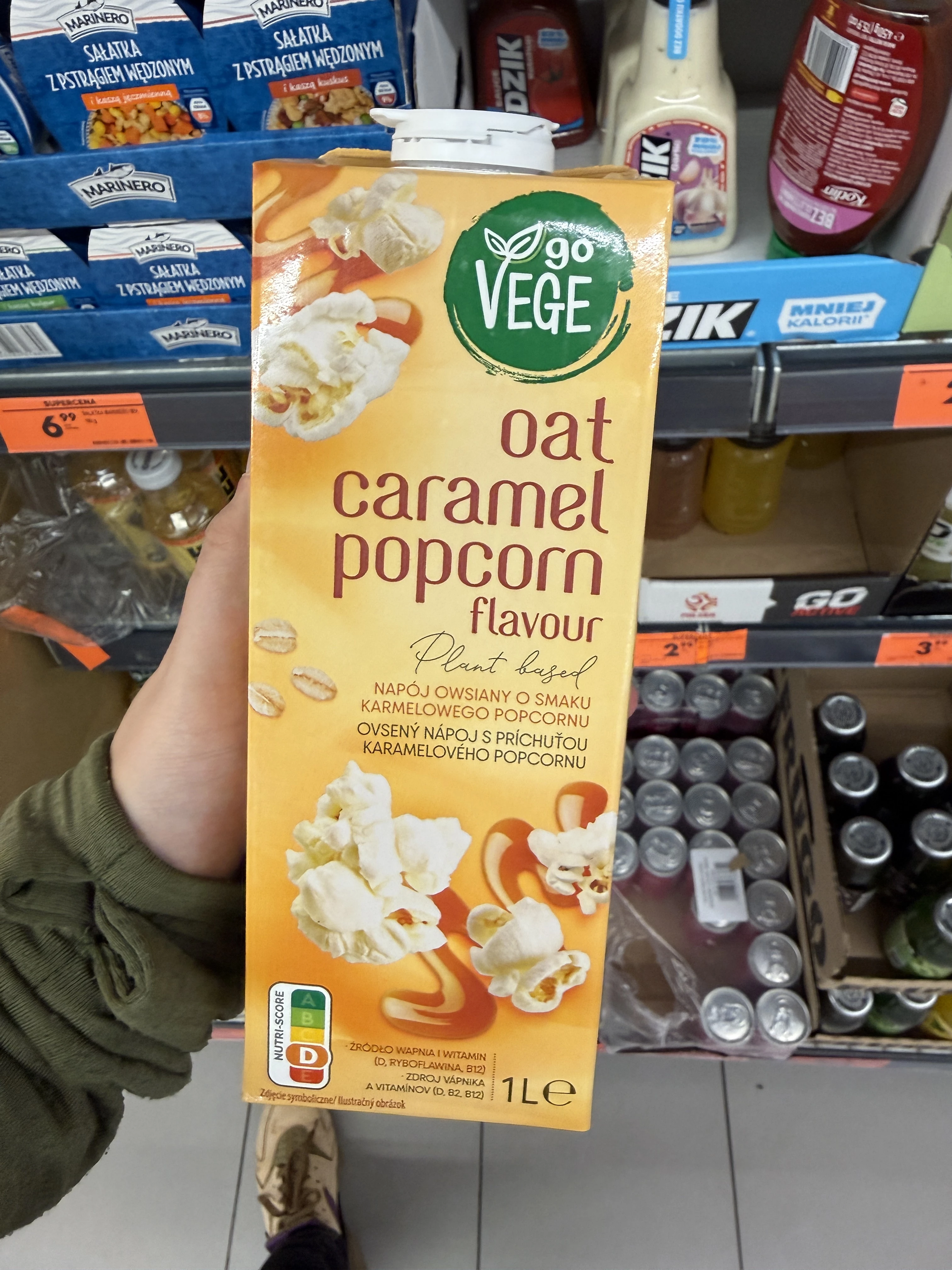 Go Vege Oat Caramel Popcorn Flavour / Napój owsiany o smaku karmelowego popcornu | 1000ml