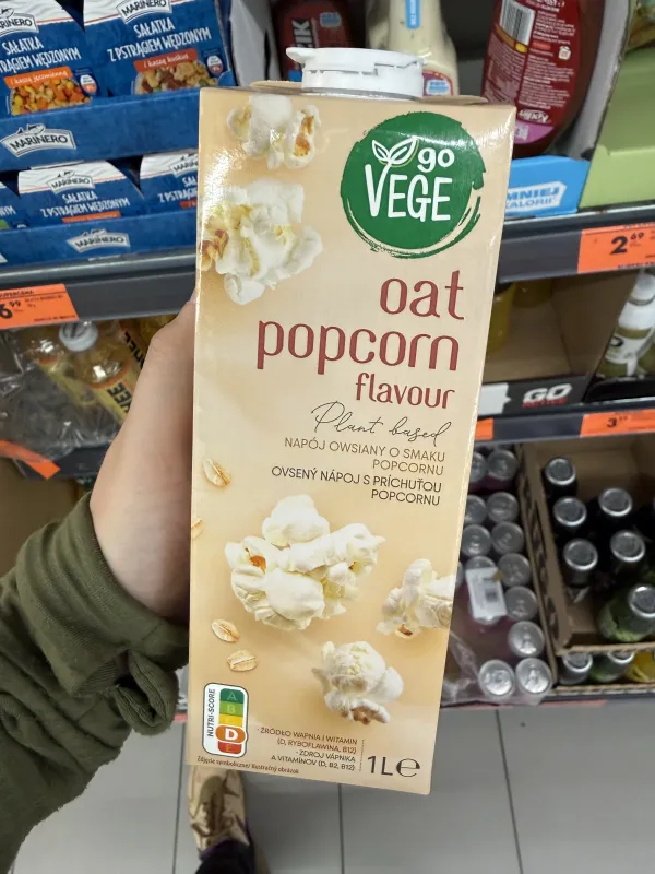 Go Vege Oat Popcorn Flavour / Napój owsiany o smaku popcornu | 1000ml