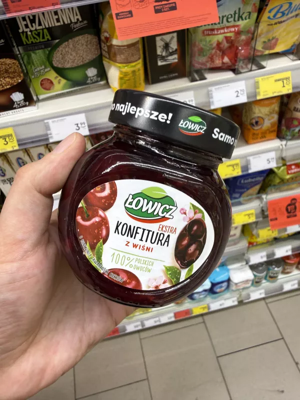 Łowicz Konfitura Ekstra z wiśni o obniżonej zawartości cukrów | 240g