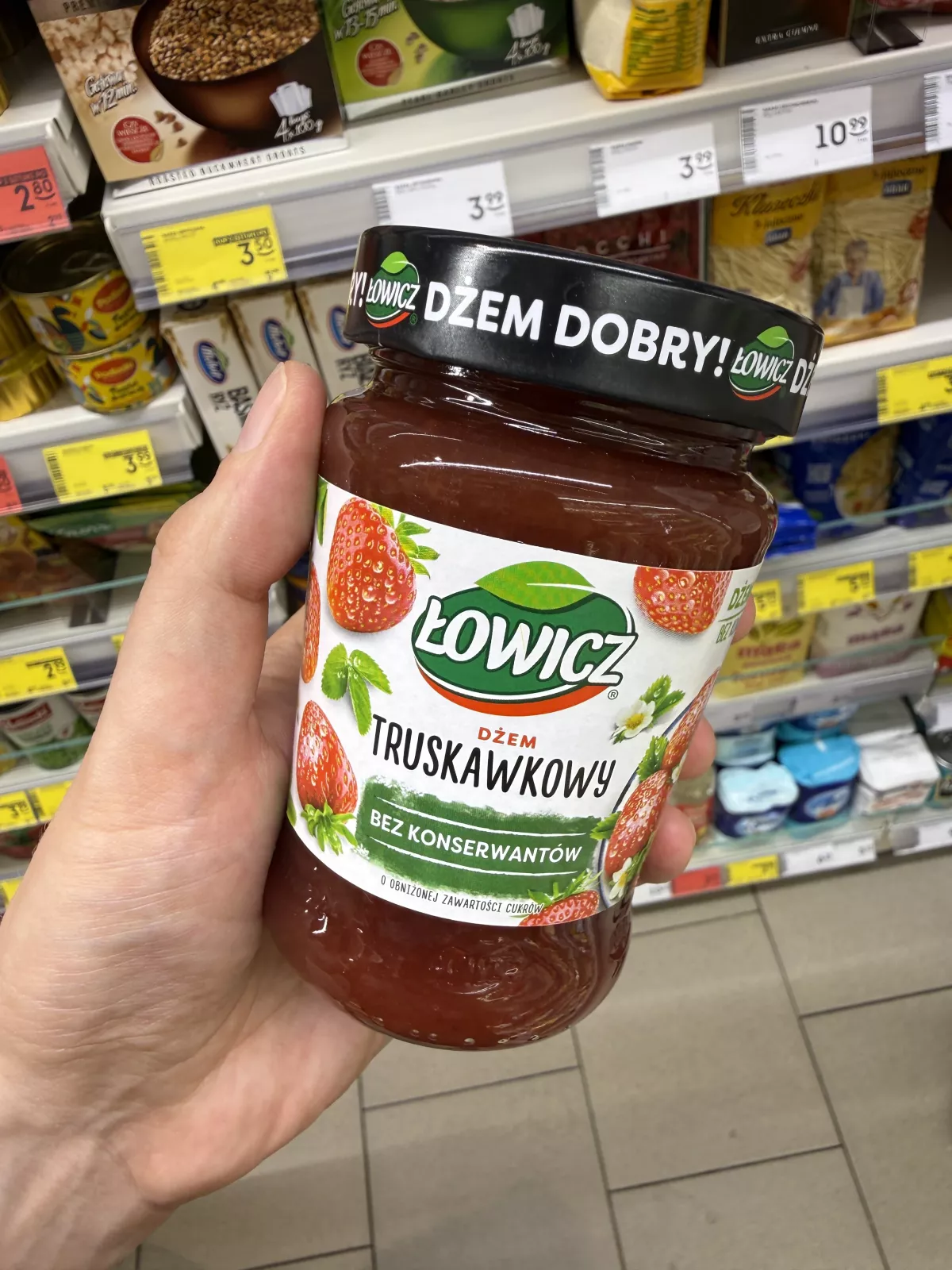 Łowicz Dżem Truskawkowy o obniżonej zawartości cukrów | 280g