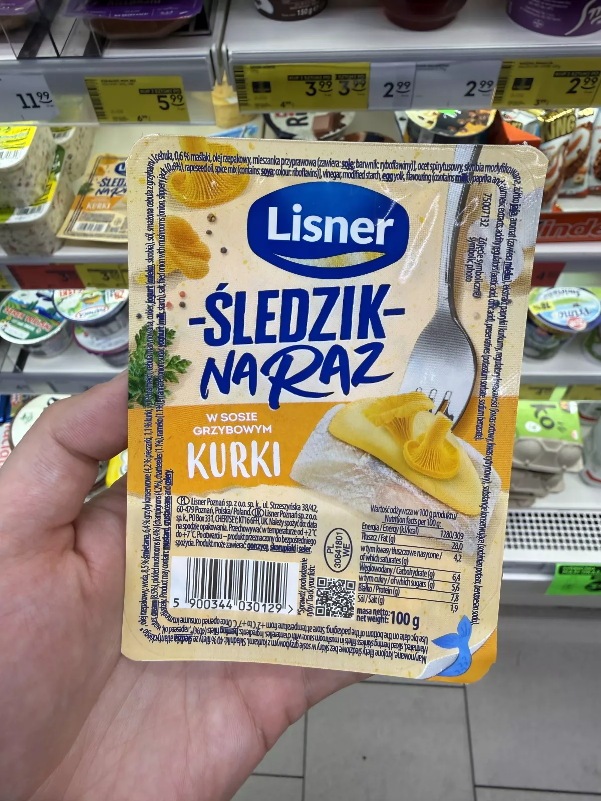 Lisner Śledzik na raz w sosie grzybowym Kurki | 100g