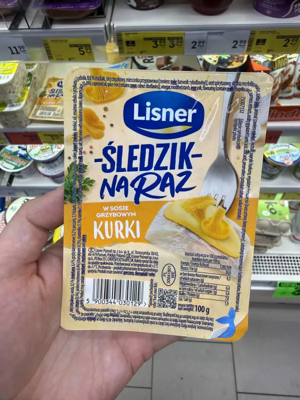 Lisner Śledzik na raz w sosie grzybowym Kurki | 100g