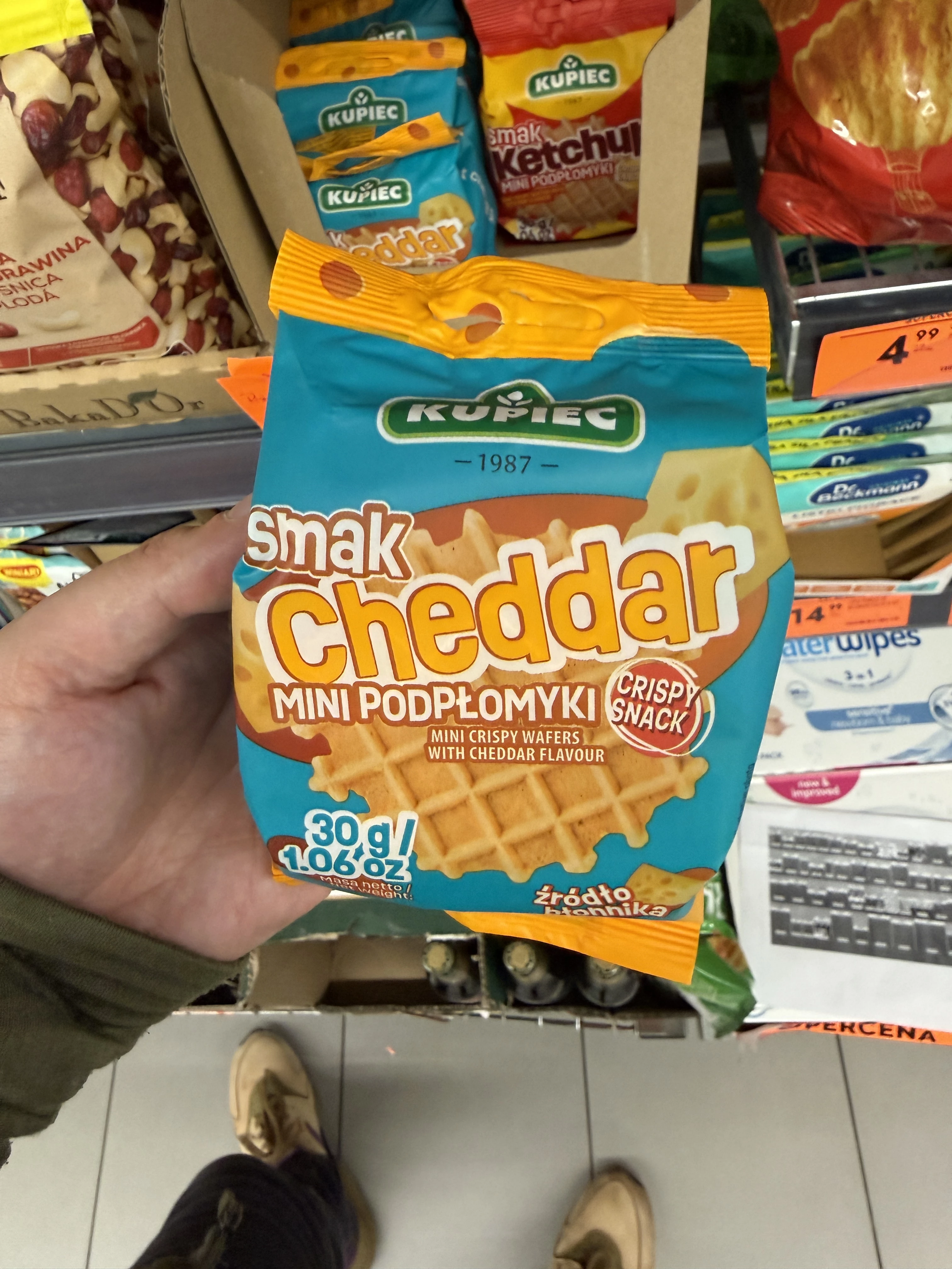Kupiec Mini Podpłomyki smak Cheddar | 30g