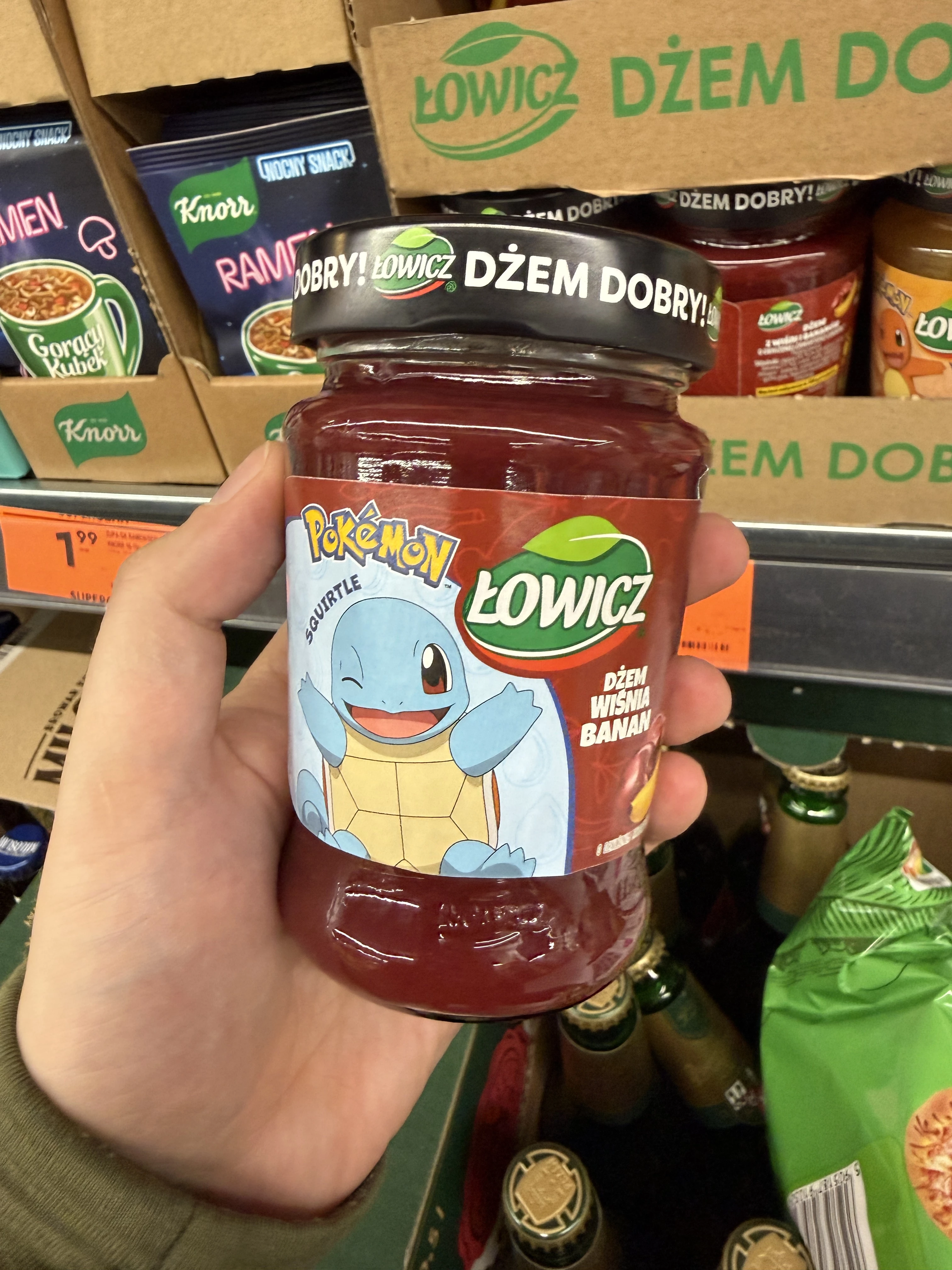 Łowicz Dżem Wiśnia Banan Pokémon Squirtle | 260g
