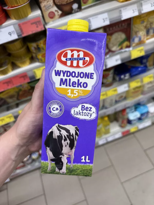 Mlekovita Wydojone Mleko bez laktozy 1,5% UHT | 1000ml