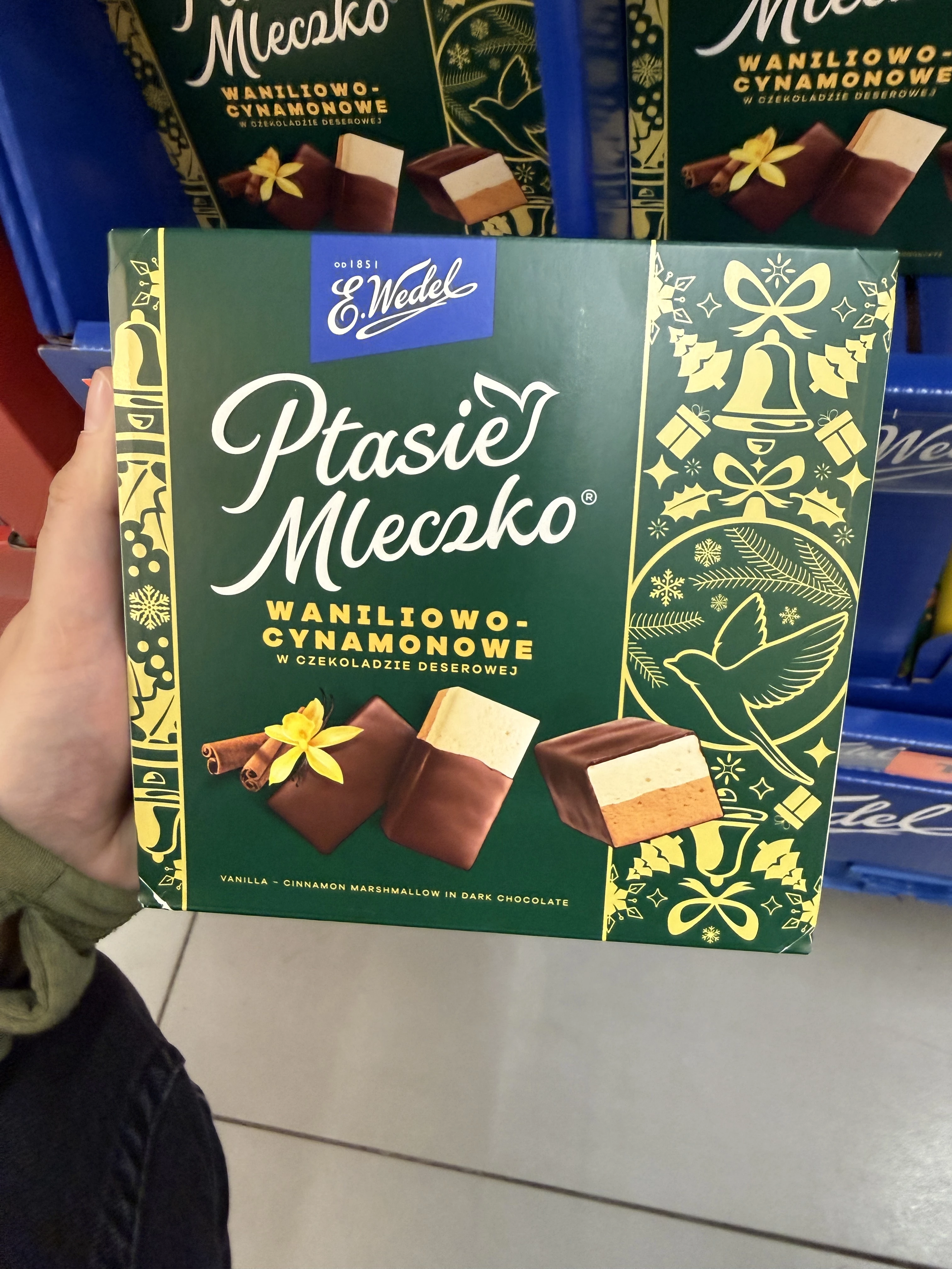 E. Wedel Ptasie Mleczko waniliowo-cynamonowe w czekoladzie deserowej | 340g