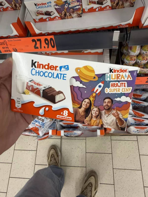 Kinder Chocolate 8 batoników (Hurááá – Hrajte o super ceny, rakieta) | 100g