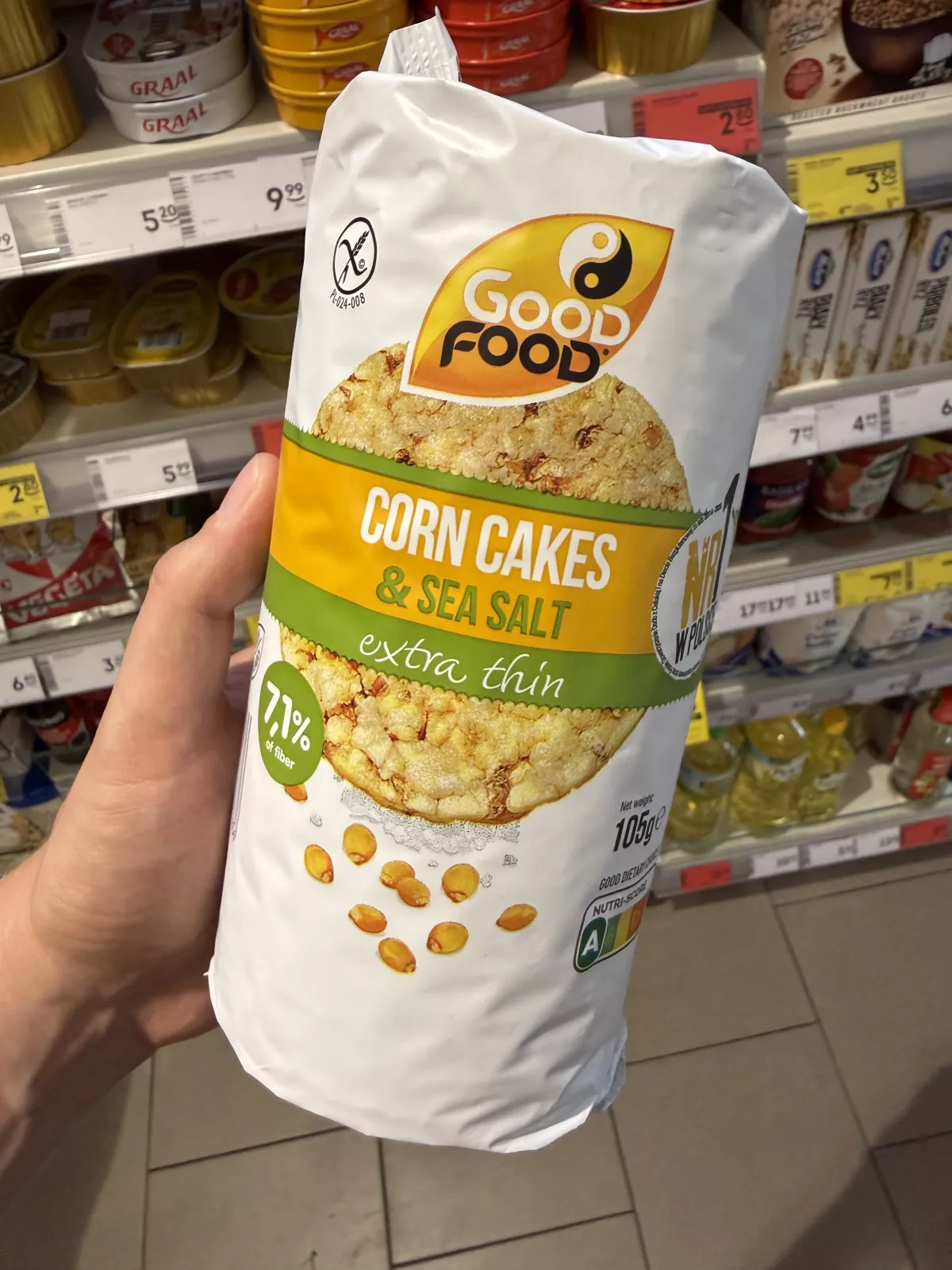 Good Food Corn Cakes & Sea Salt extra thin / Wafle extra cienkie kukurydziane z solą morską | 105g