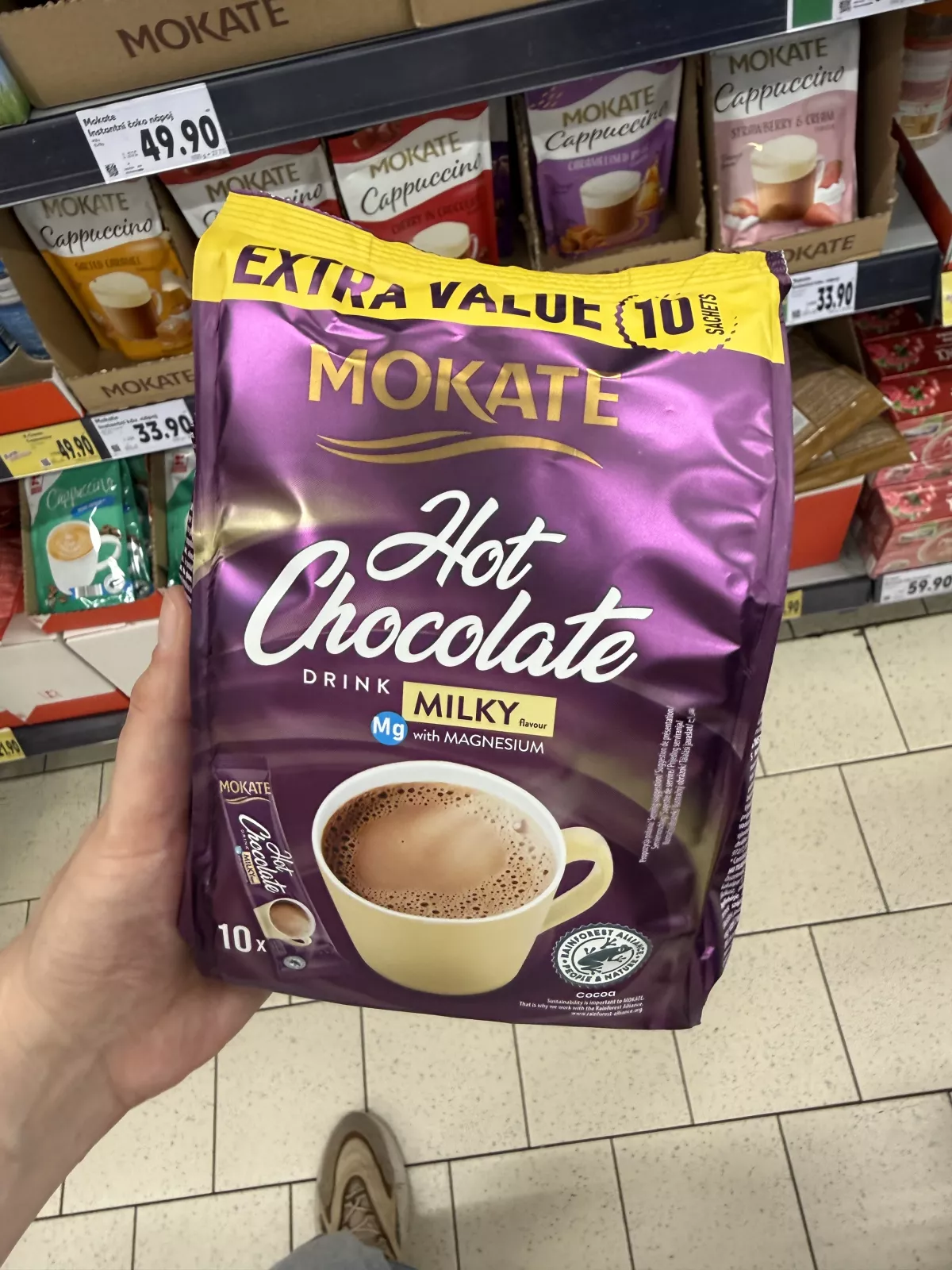 Mokate Hot Chocolate Drink Milky flavour with Magnesium / Napój czekoladowy o smaku mlecznym z magnezem | 180g