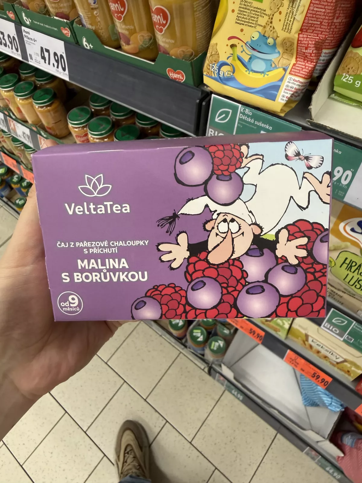 VeltaTea Čaj z Pařezové chaloupky Malina s borůvkou / Herbatka owocowa dla dzieci malina z borówką 20 torebek | 40g
