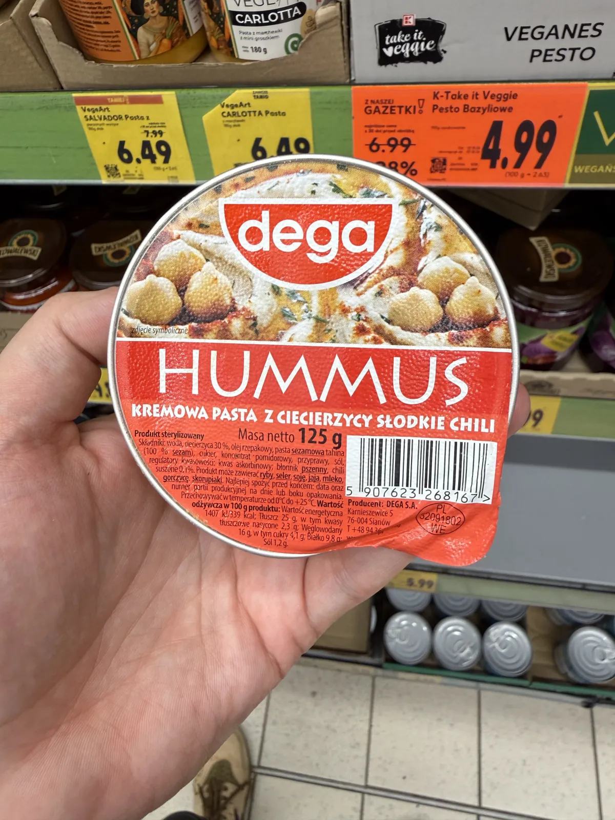 Dega Hummus kremowa pasta z ciecierzycy słodkie chili | 125g