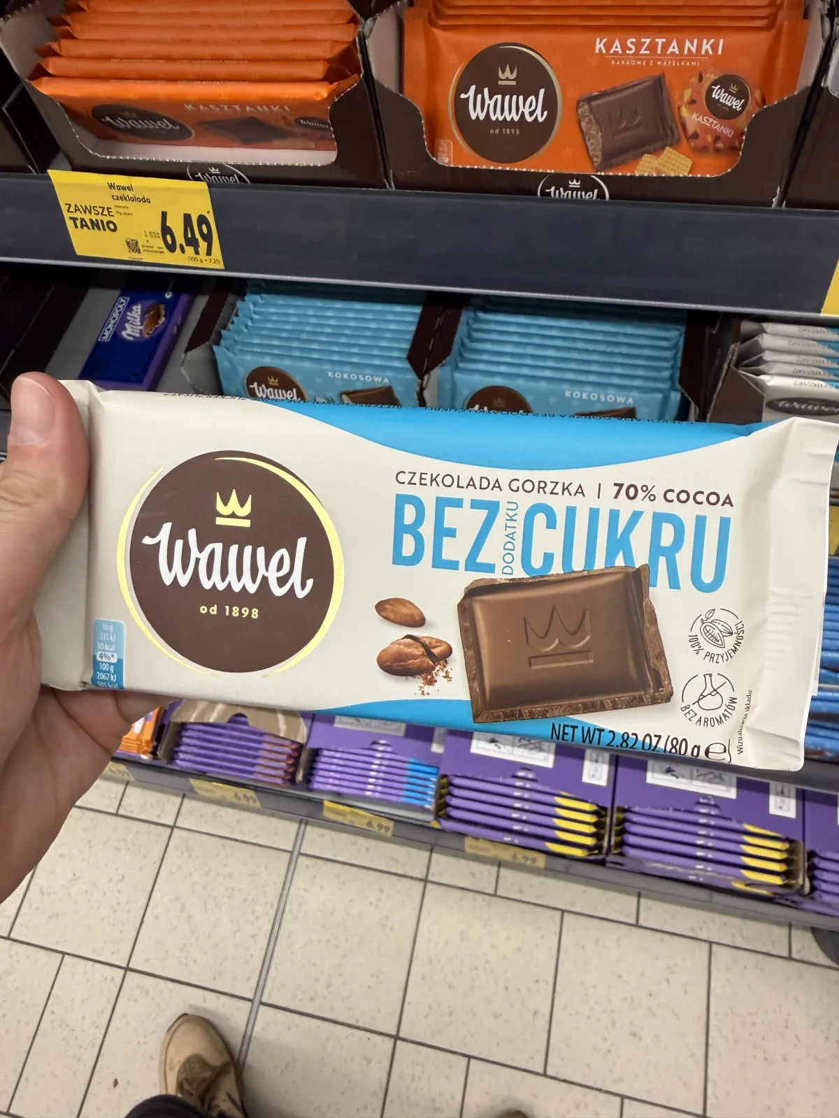 Wawel Czekolada Gorzka 70% Cocoa bez dodatku cukru | 80g