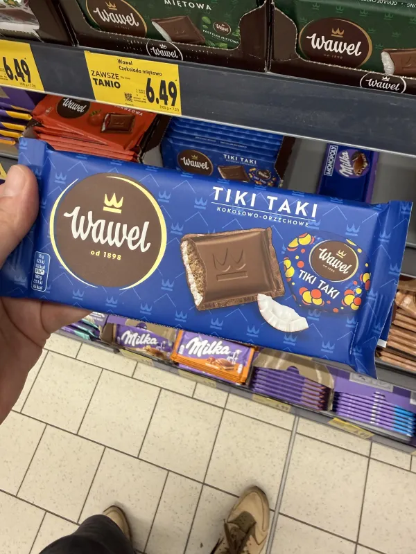Wawel Czekolada nadziewana Tiki Taki kokosowo-orzechowe | 90g