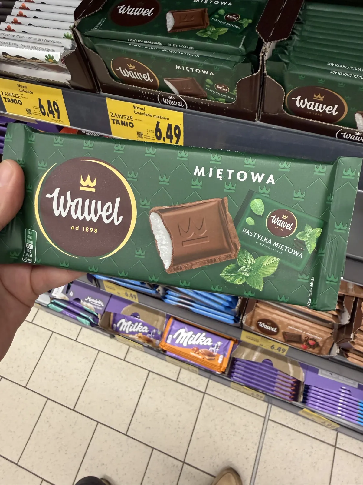Wawel Czekolada nadziewana Miętowa | 90g