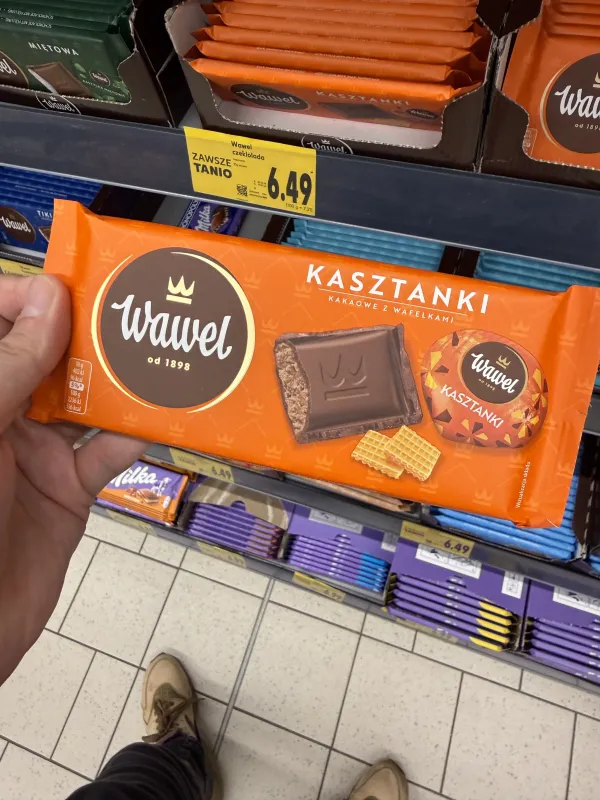 Wawel Czekolada nadziewana Kasztanki kakaowe z wafelkami | 90g
