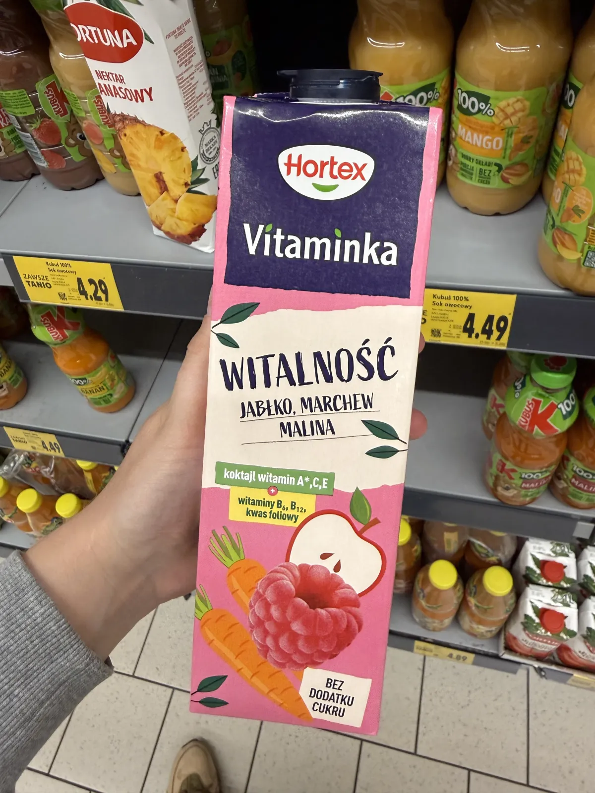 Hortex Vitaminka Witalność jabłko, marchew, malina | 1000ml