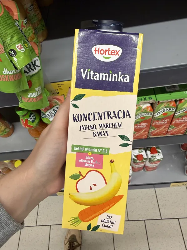 Hortex Vitaminka Koncentracja jabłko, marchew, banan | 1000ml