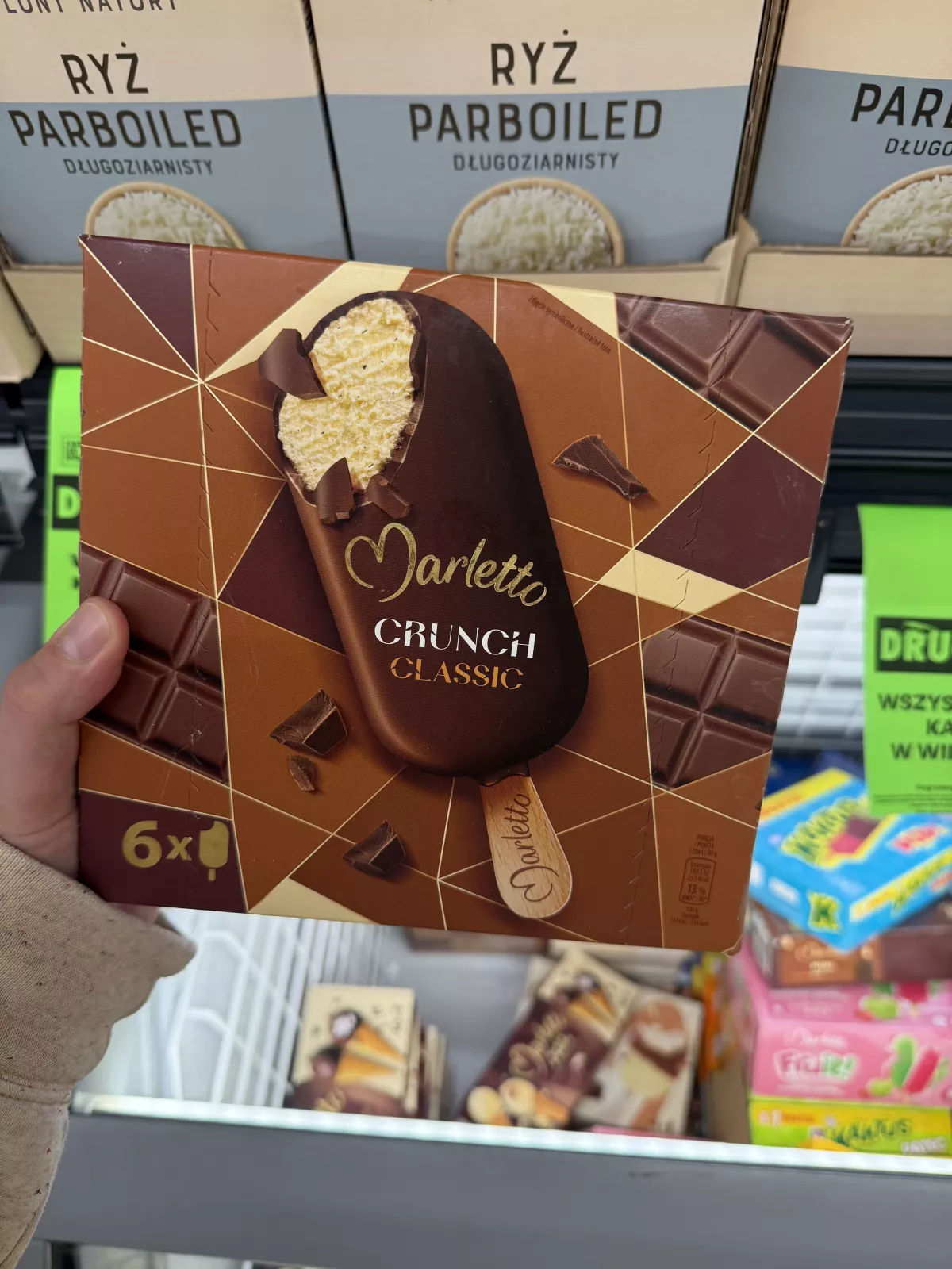 Marletto Crunch Classic lody waniliowe w czekoladzie mlecznej | 720ml / 480g