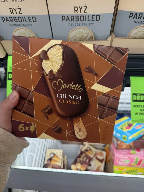 Marletto Crunch Classic lody waniliowe w czekoladzie mlecznej | 720ml / 480g