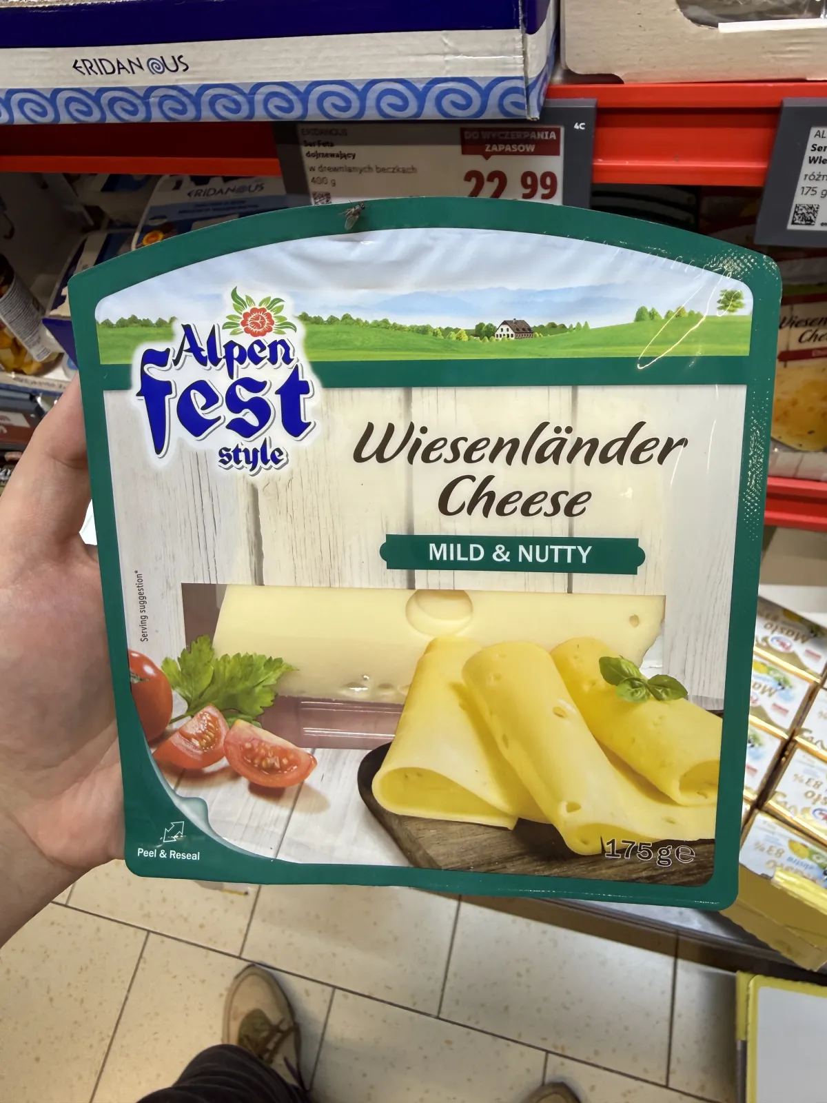 Alpenfest Style Wiesenländer Cheese Mild & Nutty / Ser podpuszczkowy dojrzewający w plastrach | 175g