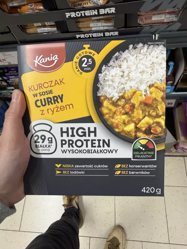 Kania High Protein Kurczak w sosie curry z ryżem | 420g