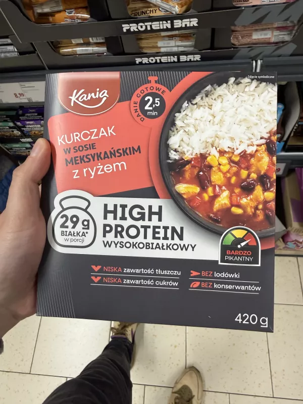 Kania High Protein Kurczak w sosie meksykańskim z ryżem | 420g