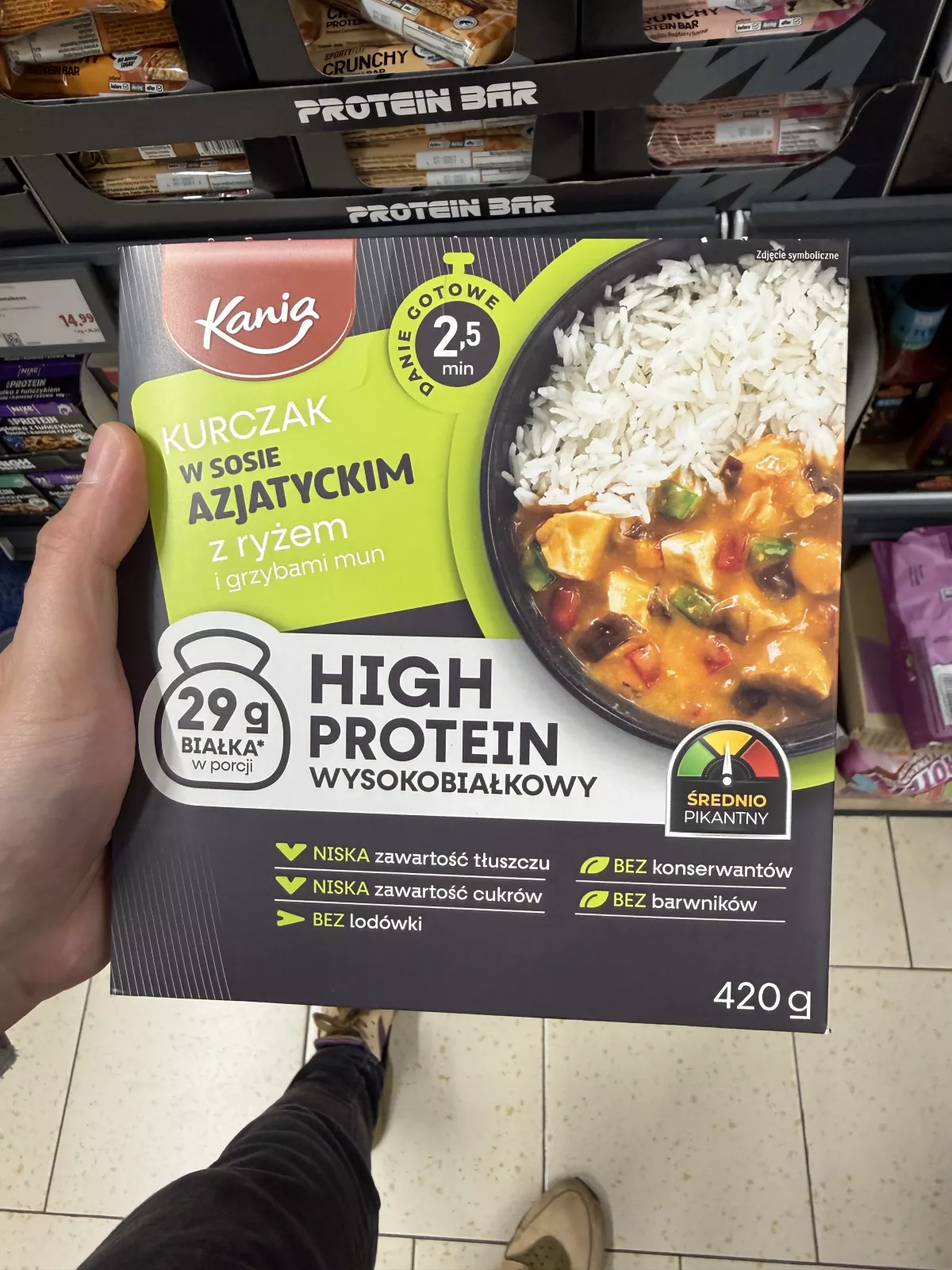 Kania High Protein Kurczak w sosie azjatyckim z ryżem i grzybami mun | 420g
