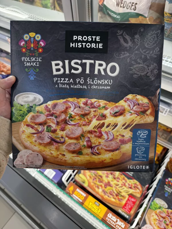 Proste Historie Bistro Pizza pō ślōnsku z białą kiełbasą i chrzanem | 385g