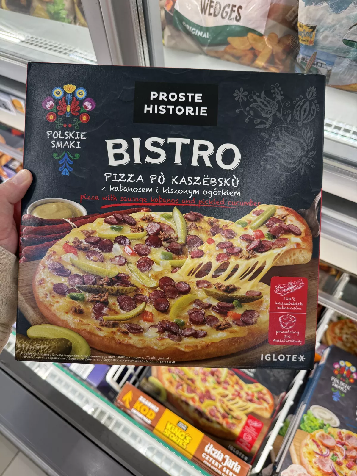 Proste Historie Bistro Pizza pò kaszëbskù z kabanosem i kiszonym ogórkiem | 400g