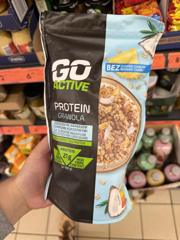 Go Active Protein Granola z suszonym ananasem i chipsami kokosowymi | 200g