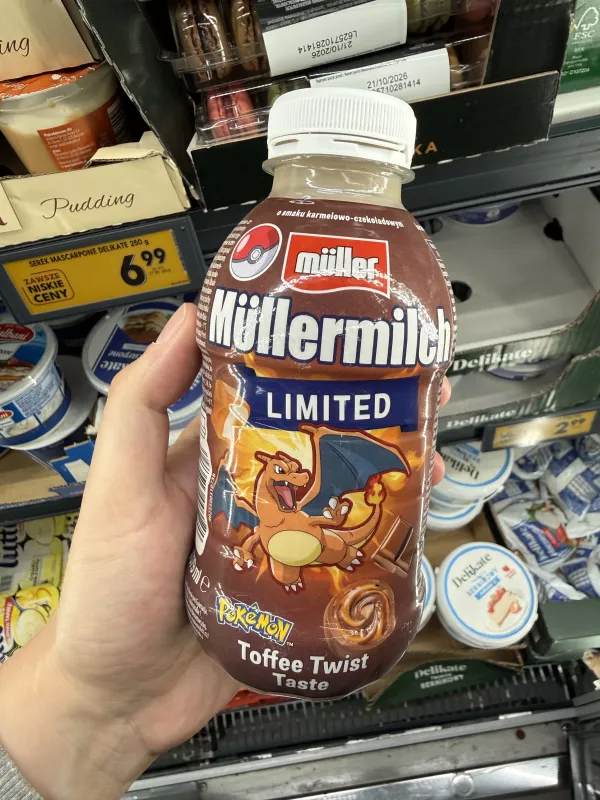 Müllermilch Limited Pokémon Charizard Toffee Twist Taste | 400g / 379ml
