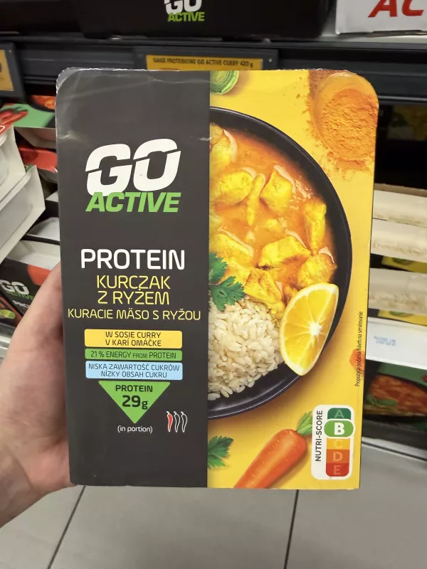 Go Active Protein Kurczak z ryżem w sosie curry (zaokrąglone rogi) | 420g