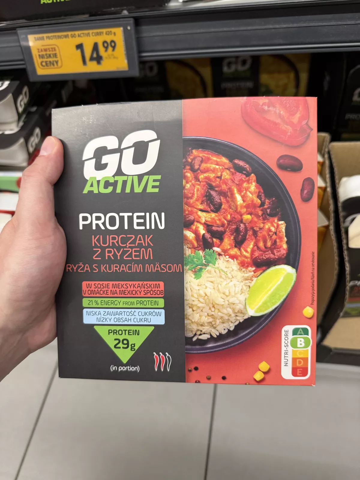 Go Active Protein Kurczak z ryżem w sosie meksykańskim (prostokątne opakowanie) | 420g