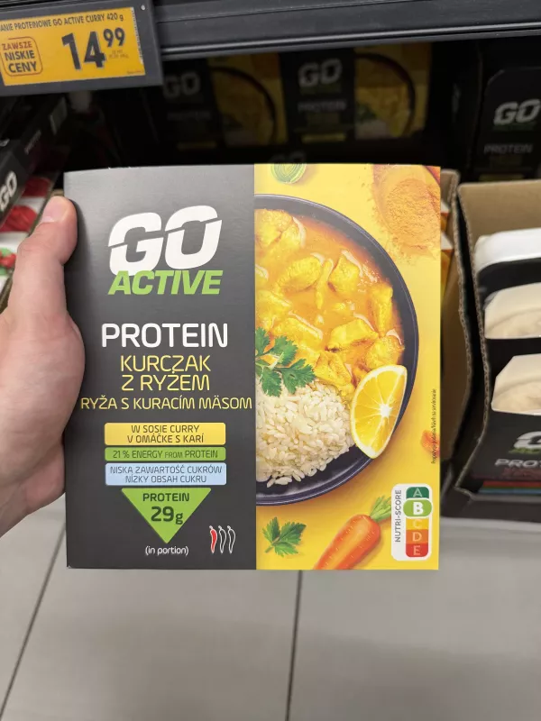 Go Active Protein Kurczak z ryżem w sosie curry (prostokątne opakowanie) | 420g