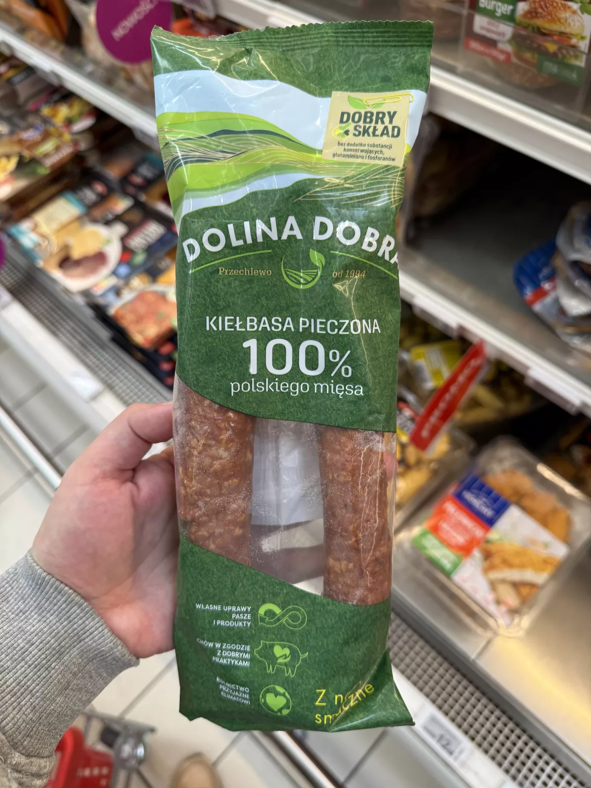 Dolina Dobra Kiełbasa pieczona 100% polskiego mięsa | 300g