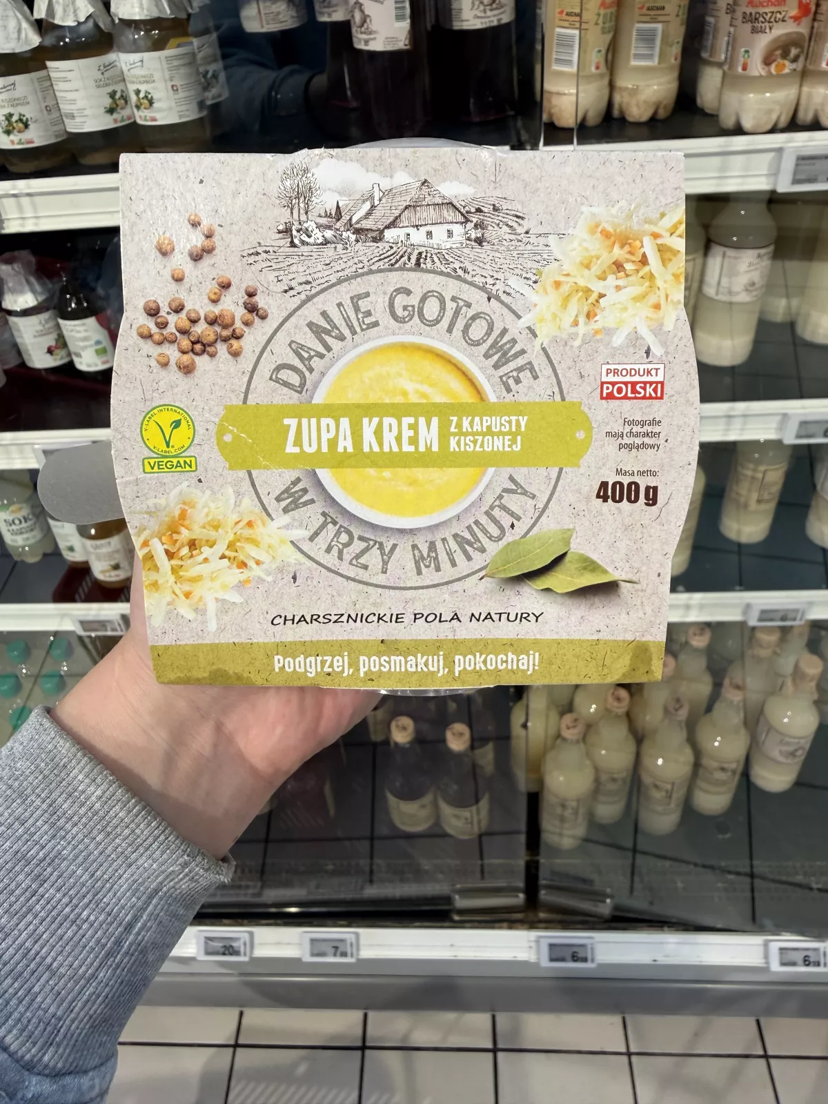 Charsznickie Pola Natury Danie gotowe Zupa krem z kapusty kiszonej | 400g