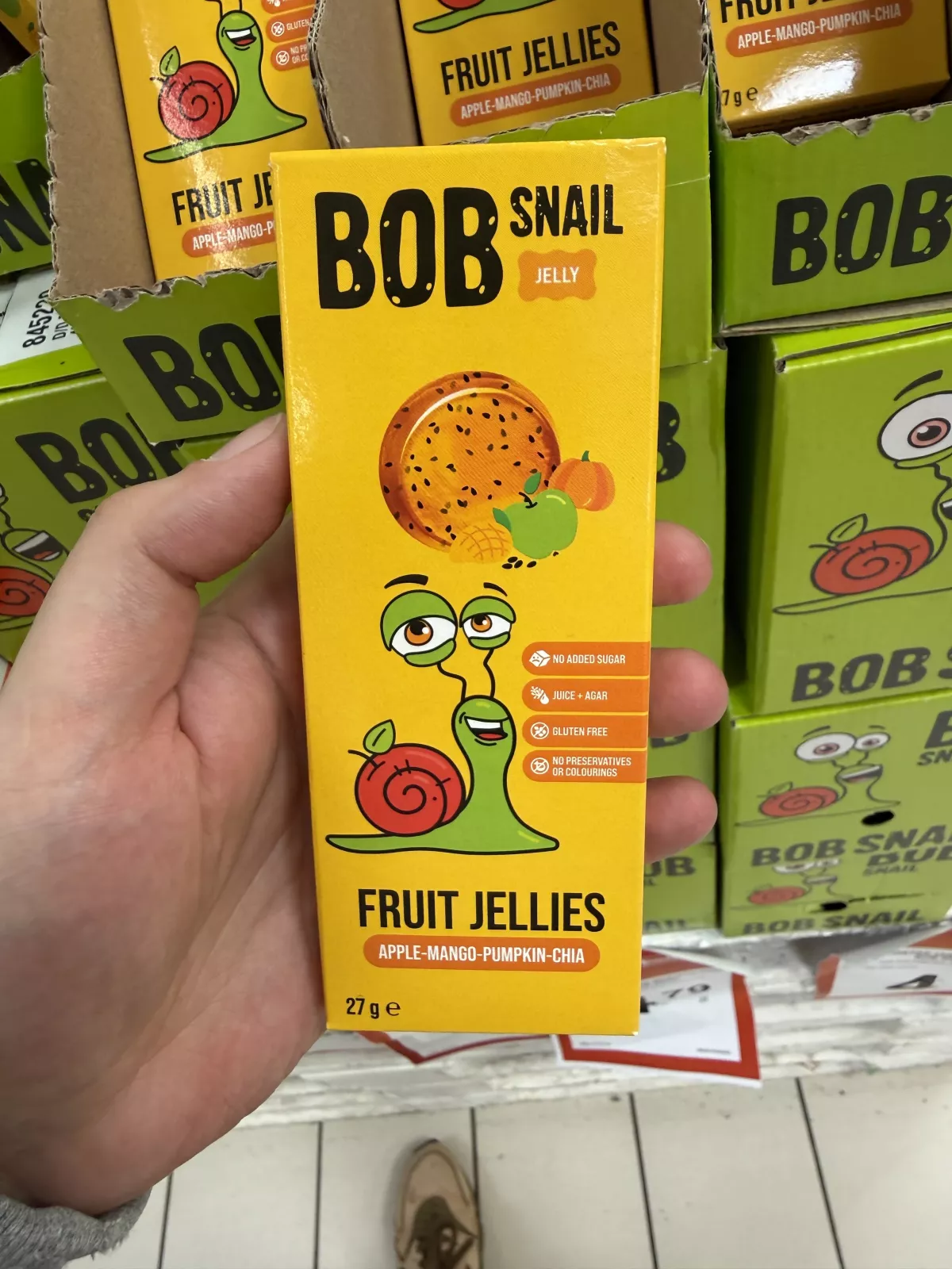 Bob Snail Jelly Fruit Jellies Apple-Mango-Pumpkin-Chia / Galaretki jabłko-mango-dynia z nasionami chia | 27g