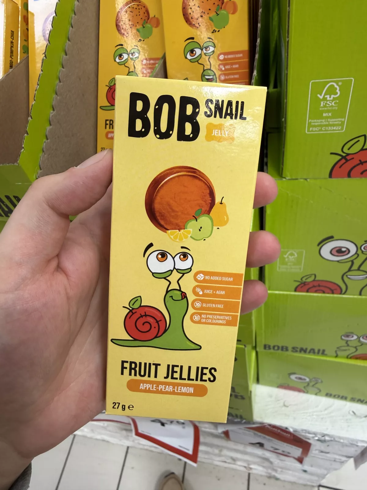 Bob Snail Jelly Fruit Jellies Apple-Pear-Lemon / Galaretki jabłko-gruszka-cytryna | 27g