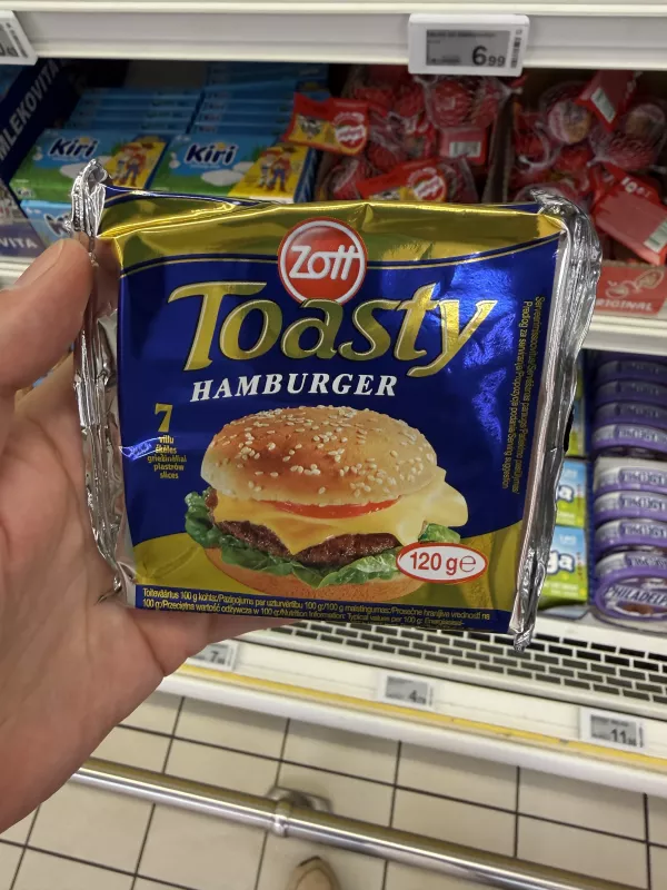Zott Toasty Hamburger Ser topiony w plastrach | 120g