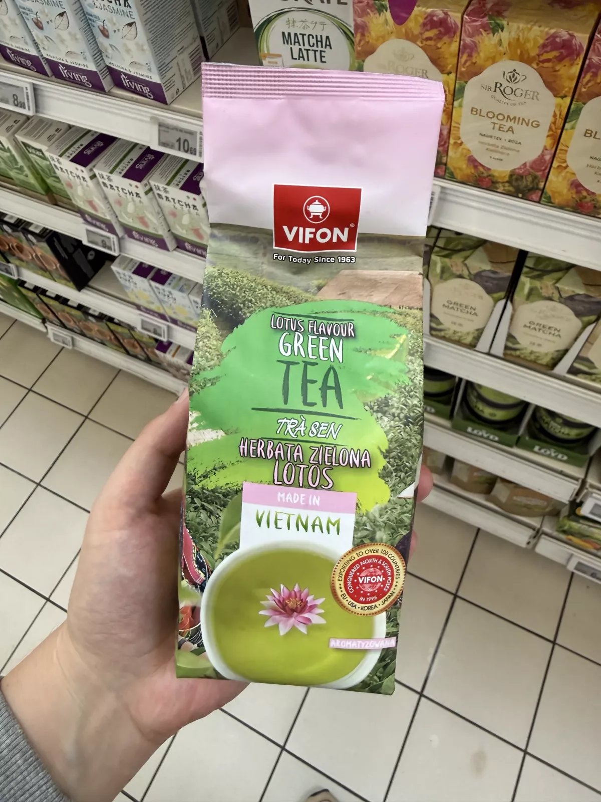 Vifon Lotus Flavour Green Tea / Herbata zielona Lotos | 100g