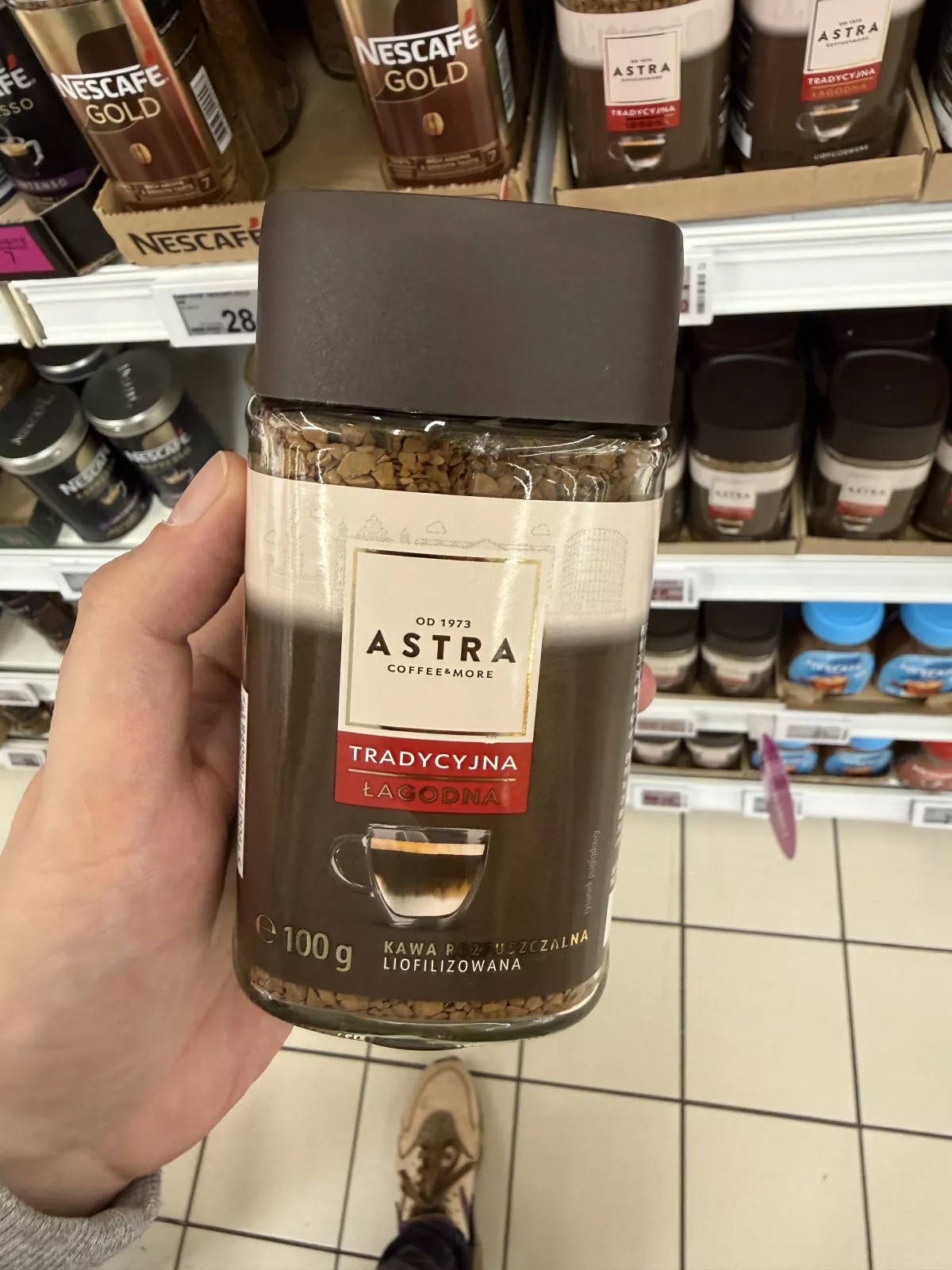 Astra Tradycyjna Łagodna kawa rozpuszczalna liofilizowana | 100g