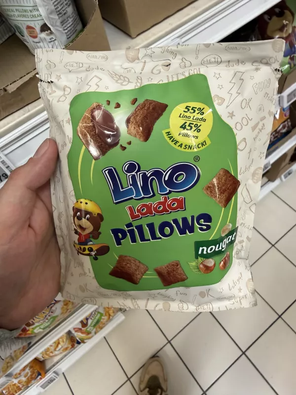 Lino Lada Pillows Nougat / Poduszki zbożowe z kremem orzechowym | 80g