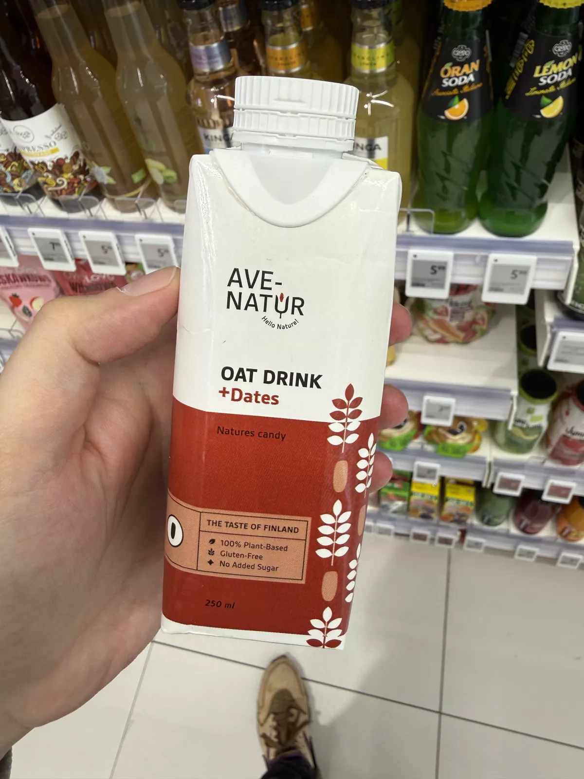 Ave-Natur Oat Drink +Dates / Napój owsiany z daktylami bez dodatku cukru | 250ml