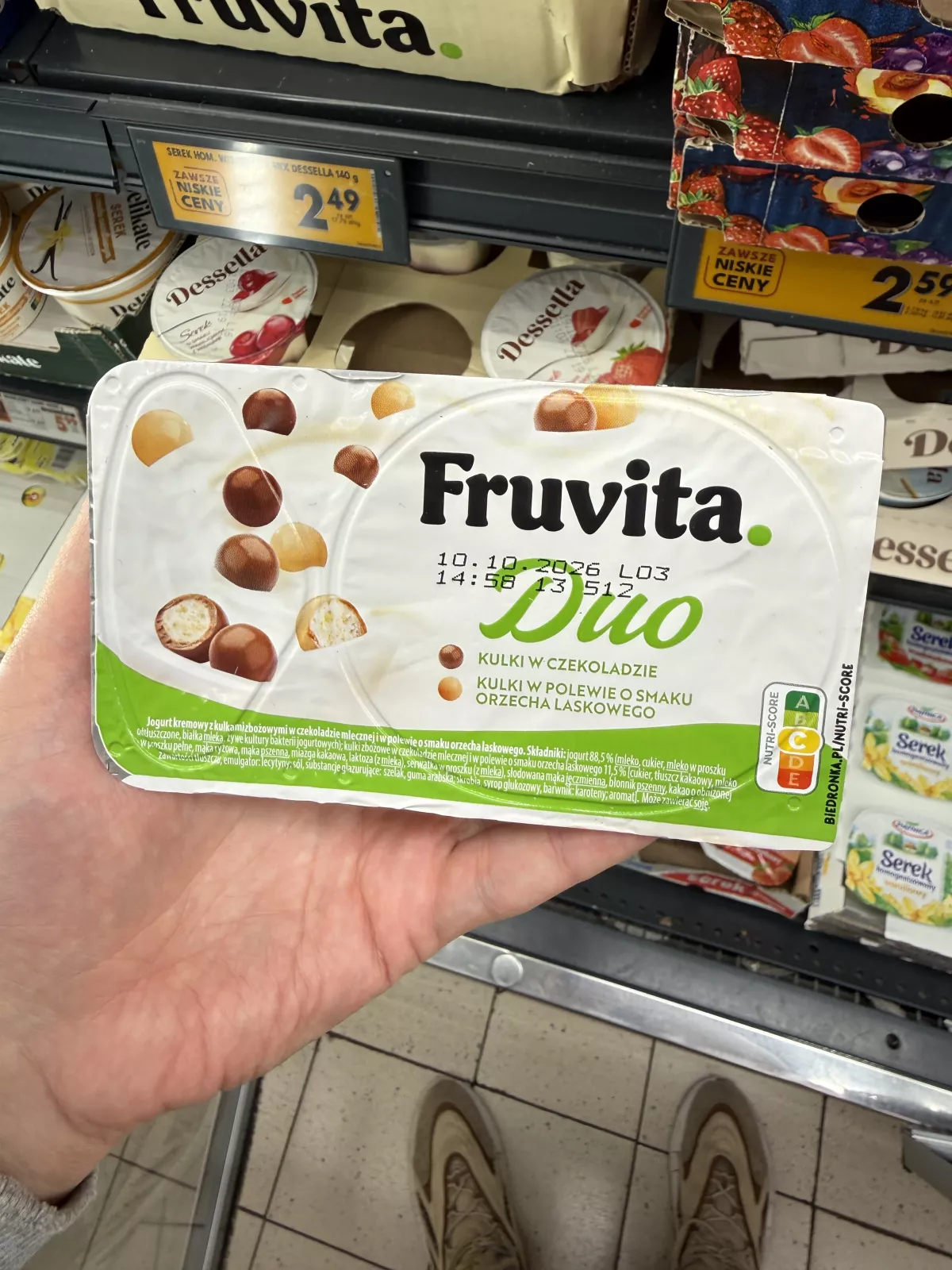 Fruvita Duo Kulki w czekoladzie i w polewie o smaku orzecha laskowego | 113g