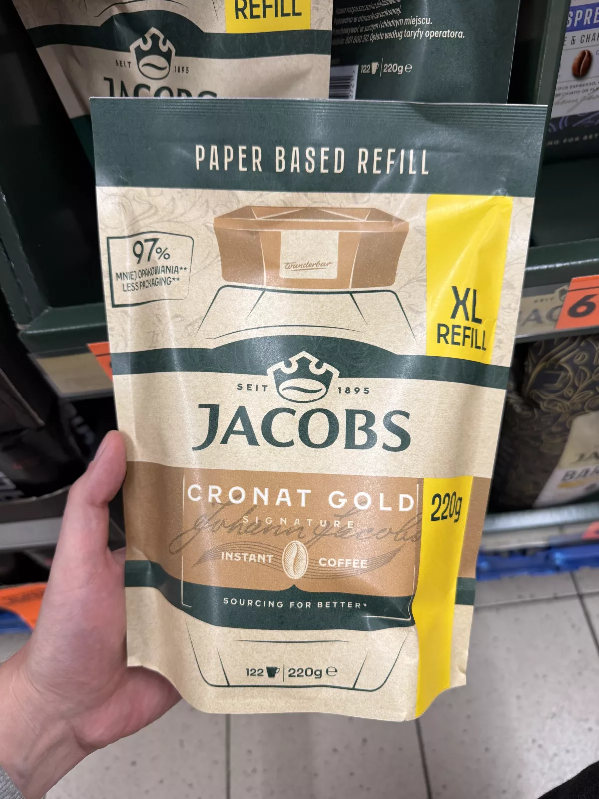 Jacobs Cronat Gold Signature Instant Coffee XL Refill | 220g