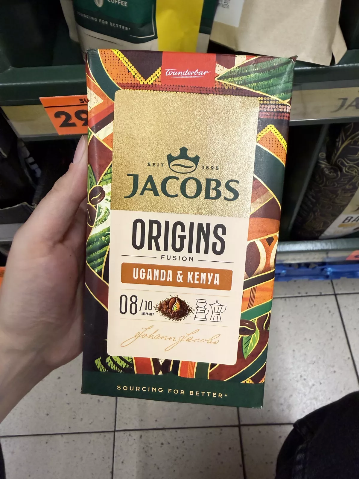 Jacobs Origins Fusion Uganda & Kenya kawa mielona | 450g