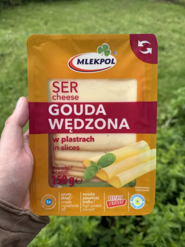 Mlekpol Ser Gouda wędzona w plastrach | 150g