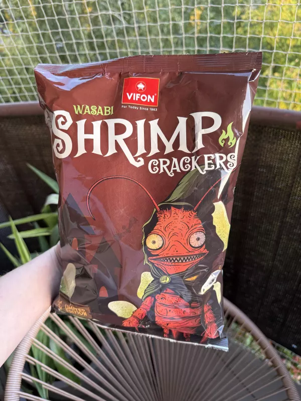 Vifon Wasabi Shrimp Crackers prażynki krewetkowe o smaku wasabi | 100g